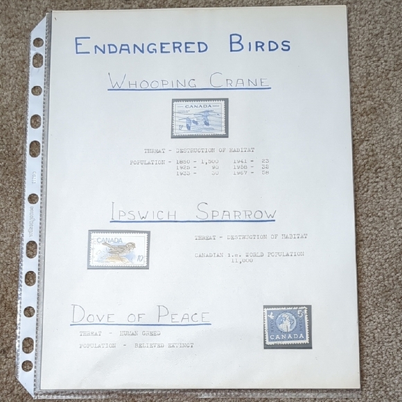 Endangered Birds Stamp Collection Sheet - Picture 1 of 8
